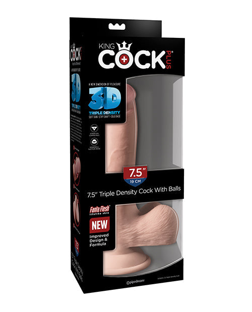 King Cock Plus Triple Density Cock W/balls 7.5"