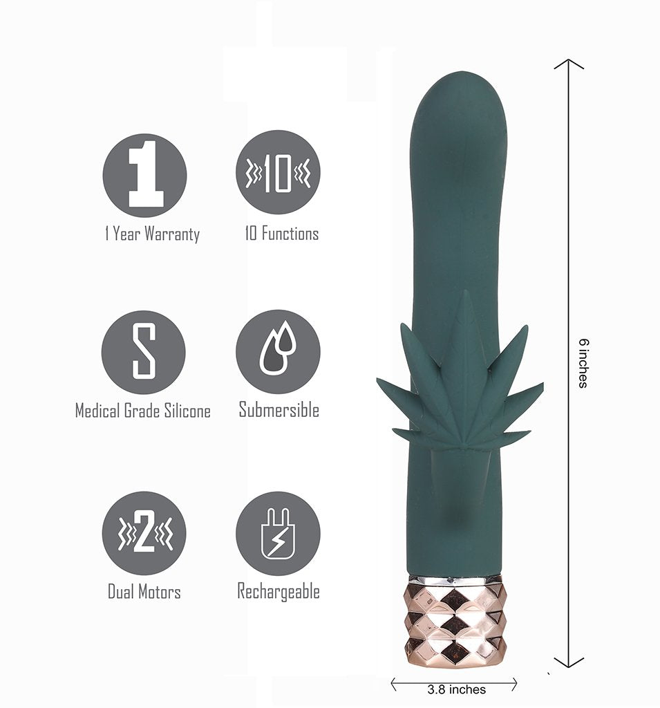 Kusha 10 Function Rechargeable Silicone Cannabis Rabbit Vibrator