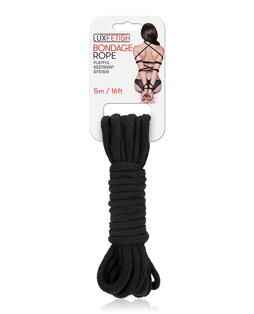 Lux Fetish Bondage Rope - Black 5m/16 Ft