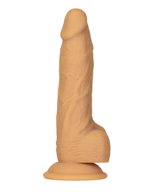 Naked Addiction 8in Rotating & Vibrating Dong Caramel
