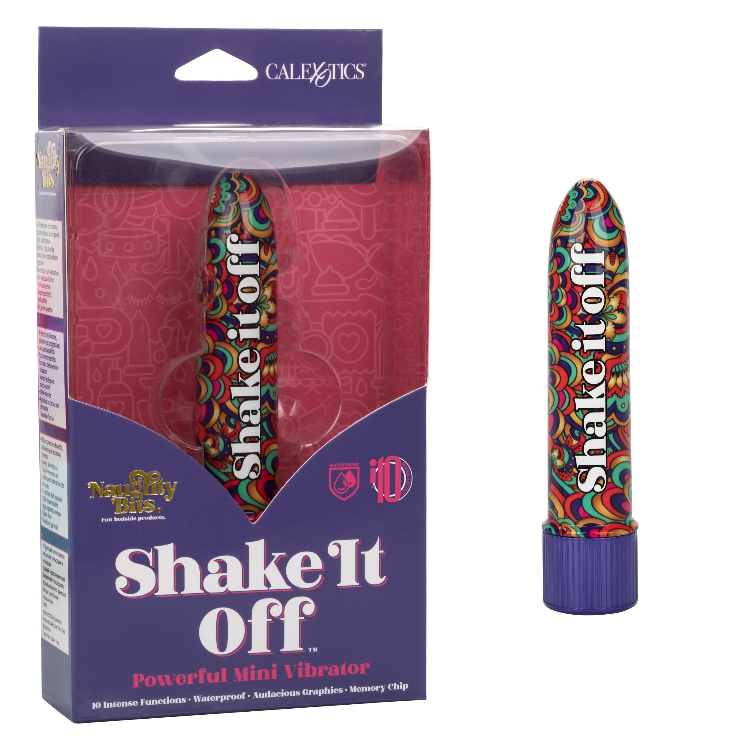 Naughty Bits Shake It Off Powerful Mini Vibrator - Multi Color