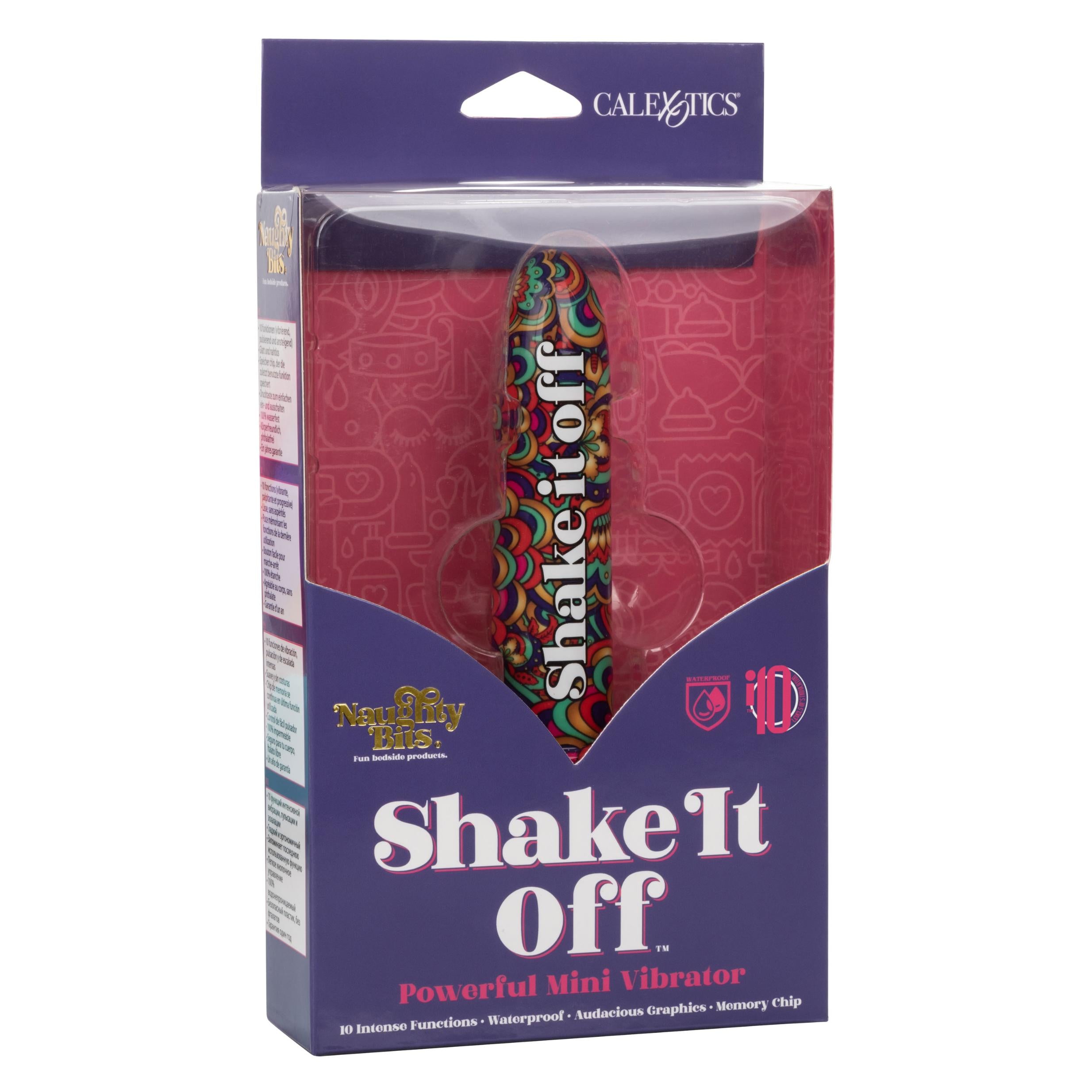 Naughty Bits Shake It Off Powerful Mini Vibrator - Multi Color