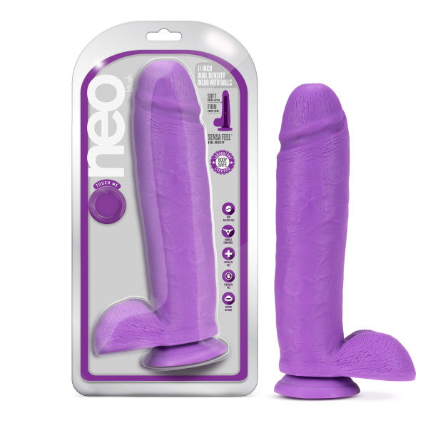 Neo 11in Dual Density Dildo Neon Purple