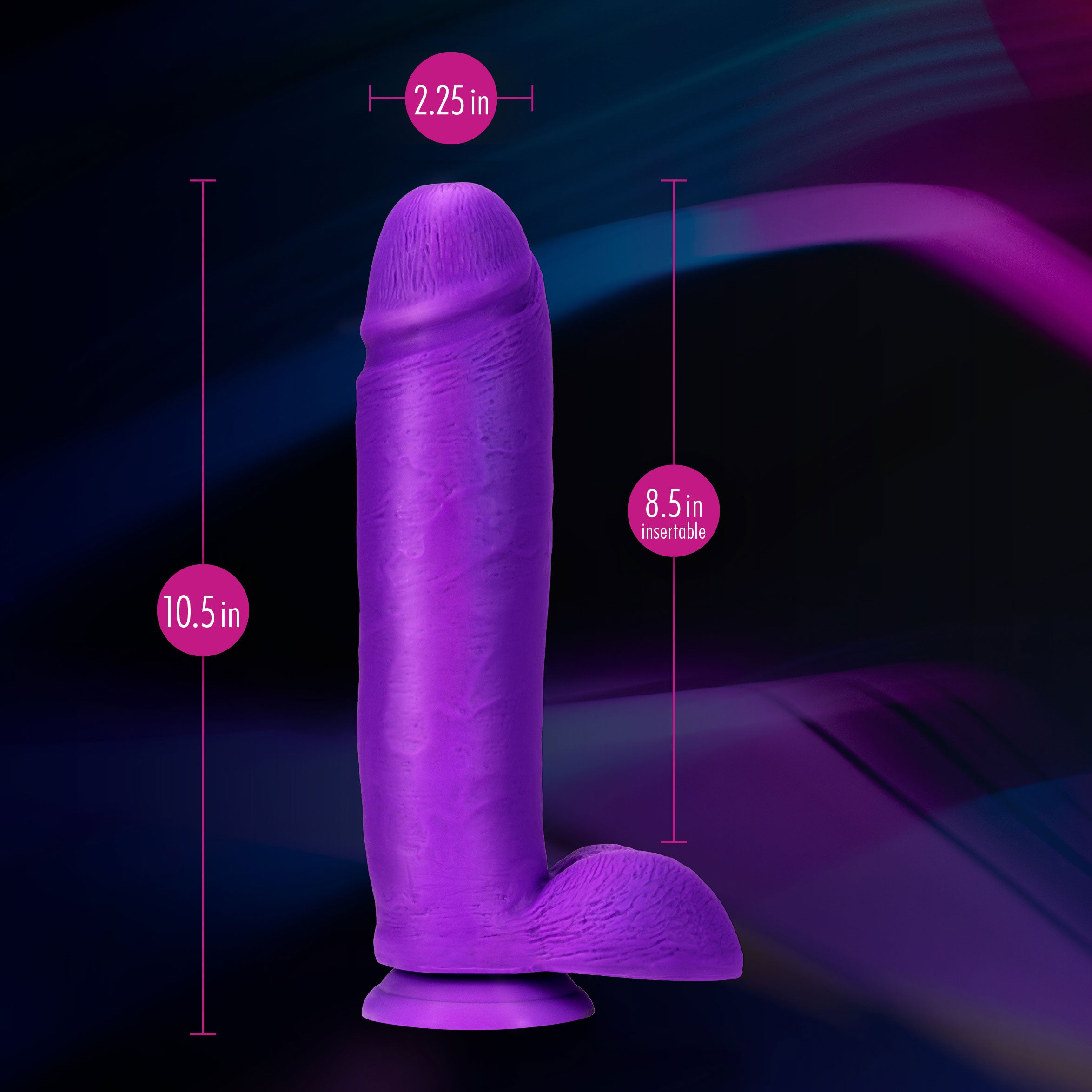 Neo Elite 10in Dual Density Cock W/ Balls Neon