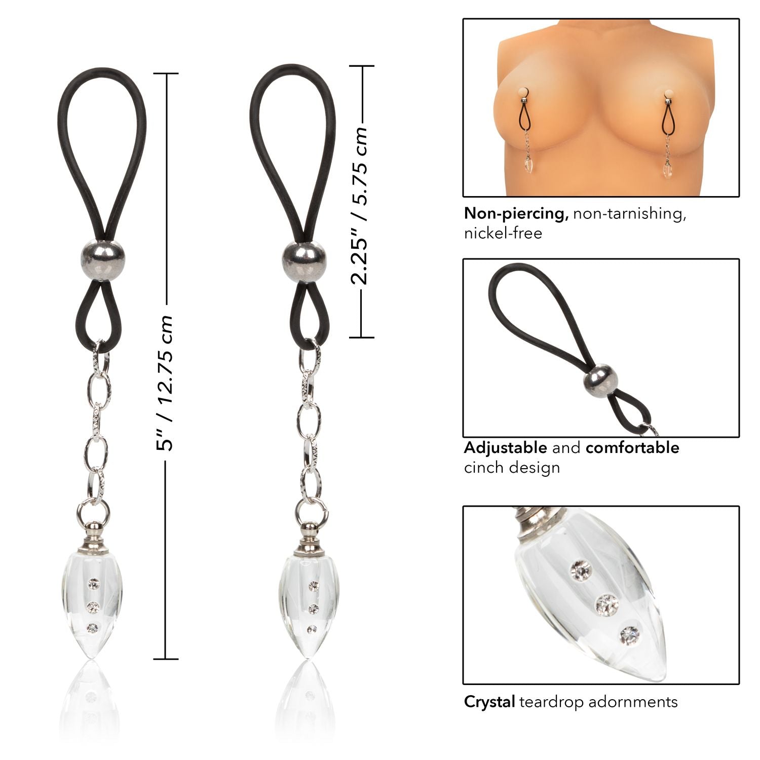 Nipple Play Non-Piercing Nipple Jewelry Crystal Teardrop