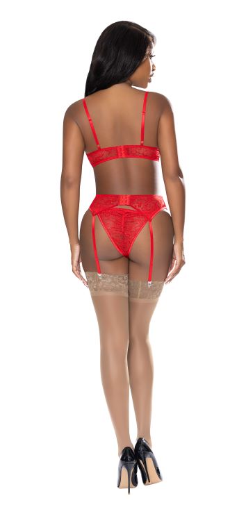 Ooh La Lace Demi Bra Garter & Tanga
