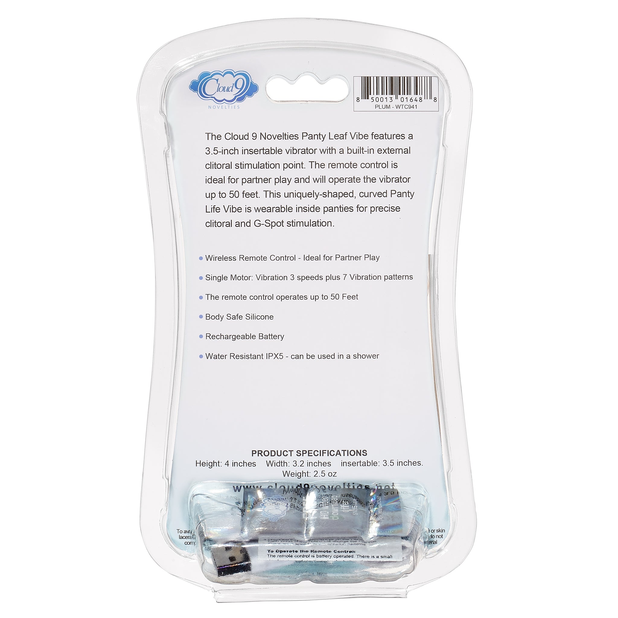 Partner Panty Leaf Vibrator With Remote Control - Teal