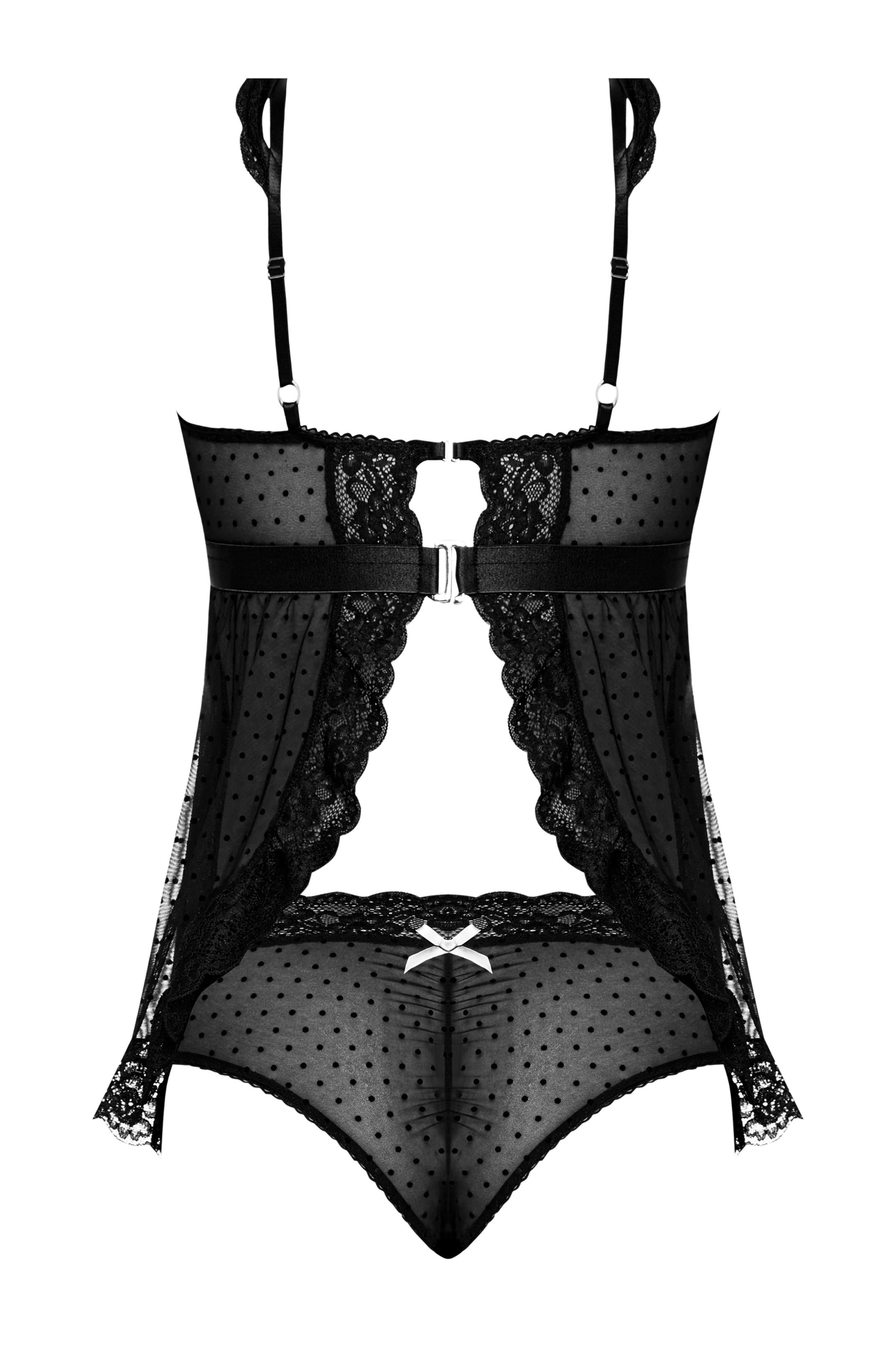 Passion Pointe Baby Doll & Panty Set Black Small/ Medium