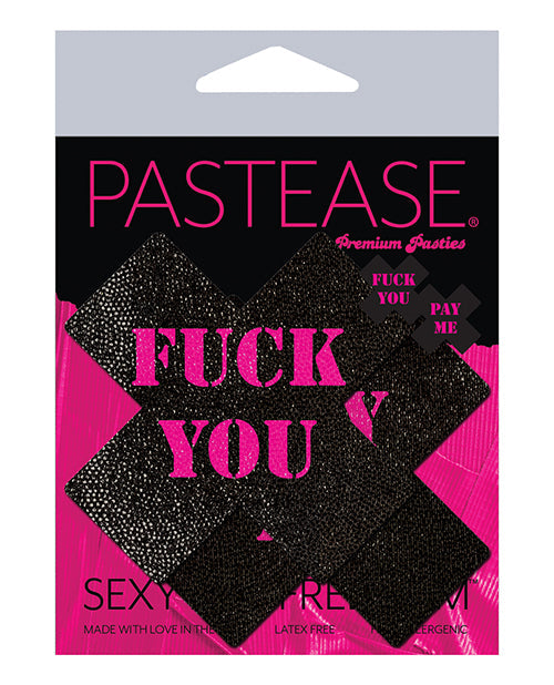 Pastease Fuck You Pay Me Cross - Black/pink O/s