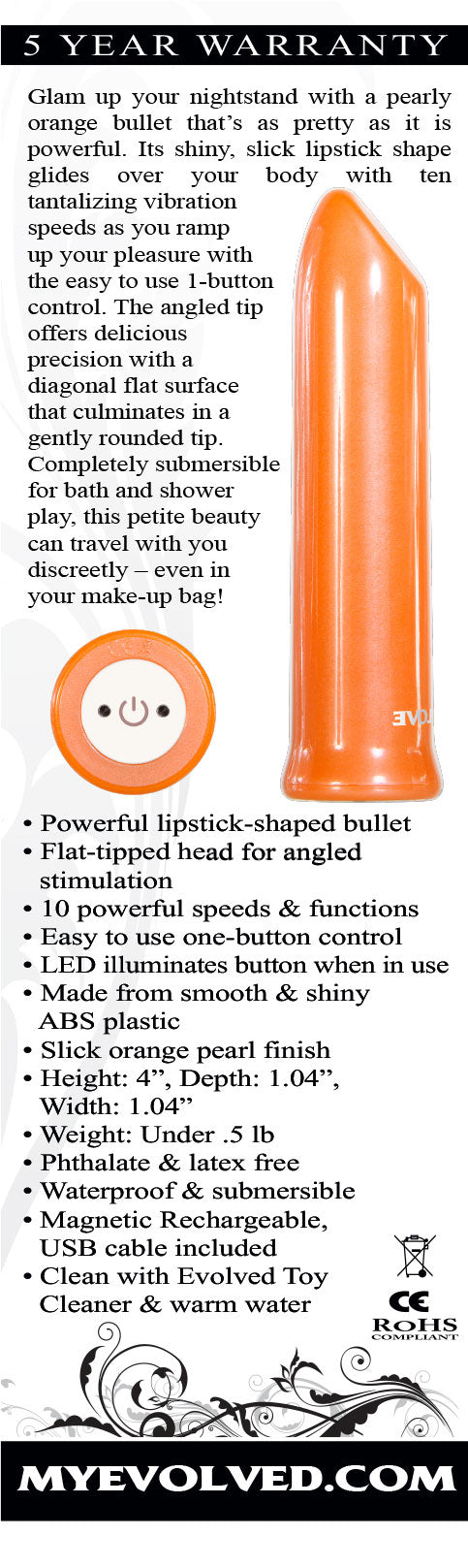 Pearly Orange Bullet - 10-S of Precise Pleasure & Design