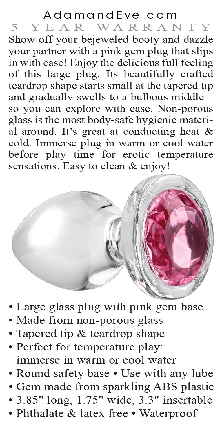 Pink Gem Glass Plug - Pink