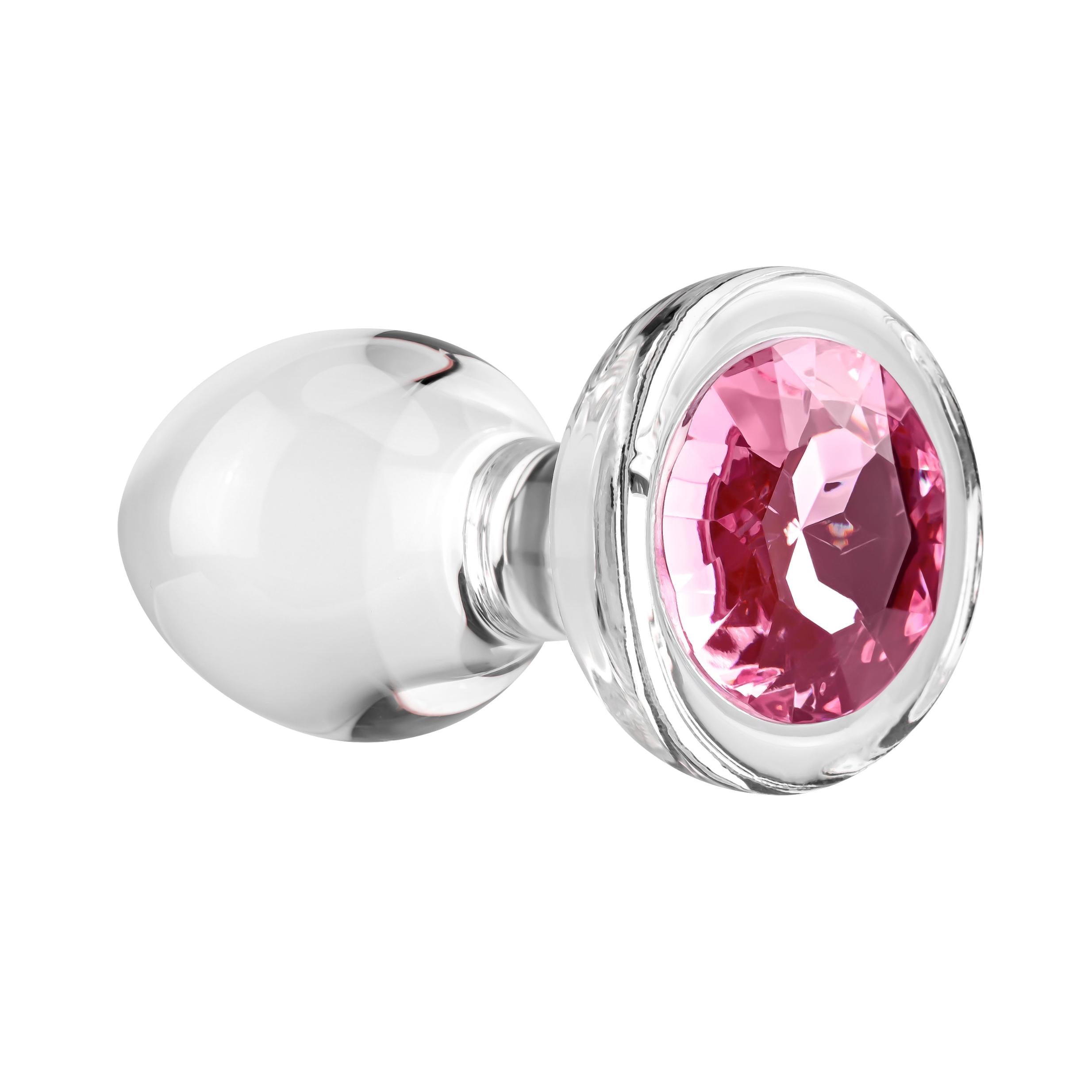 Pink Gem Glass Plug - Pink