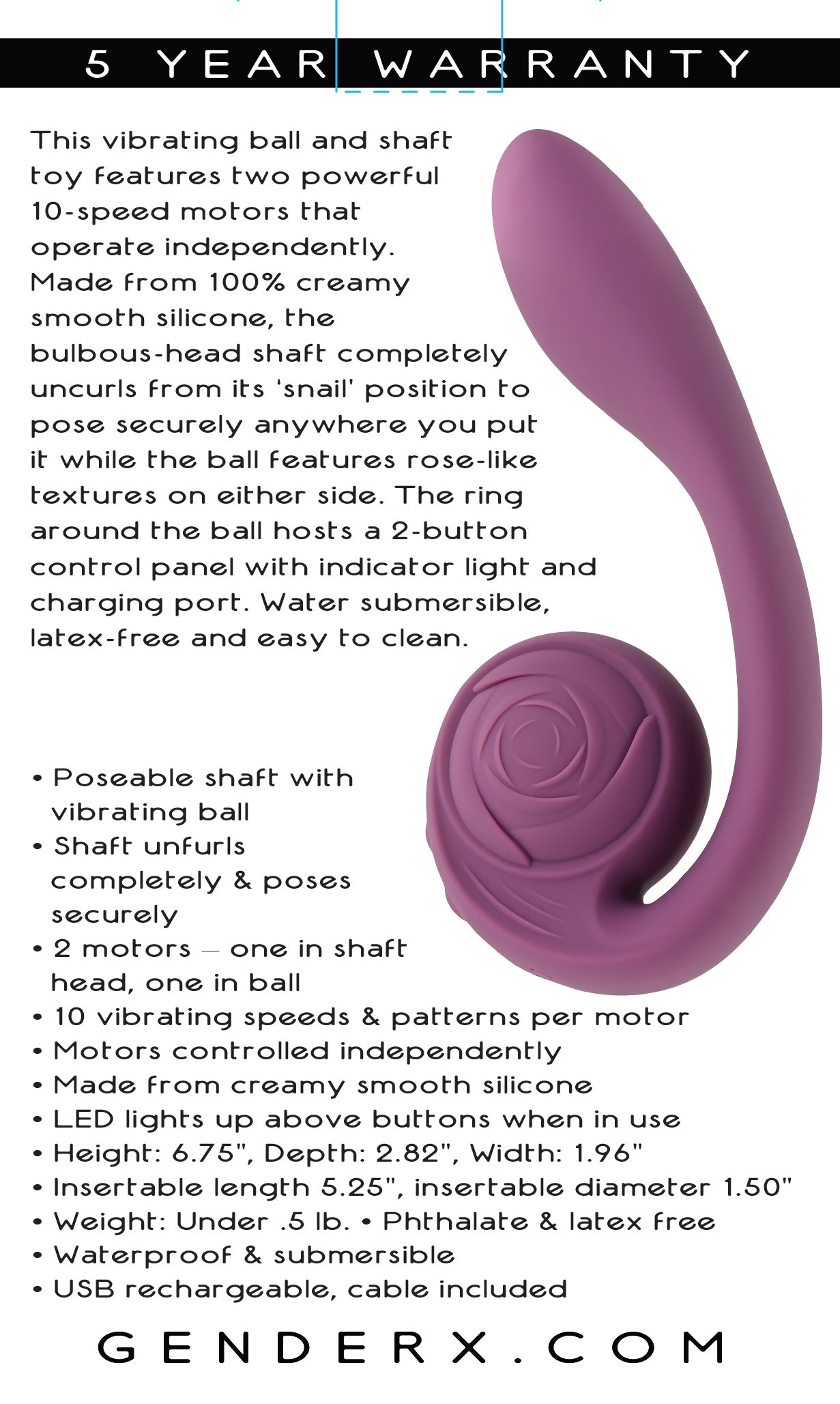 Poseable Rabbit Vibrator - Purple by Evolved