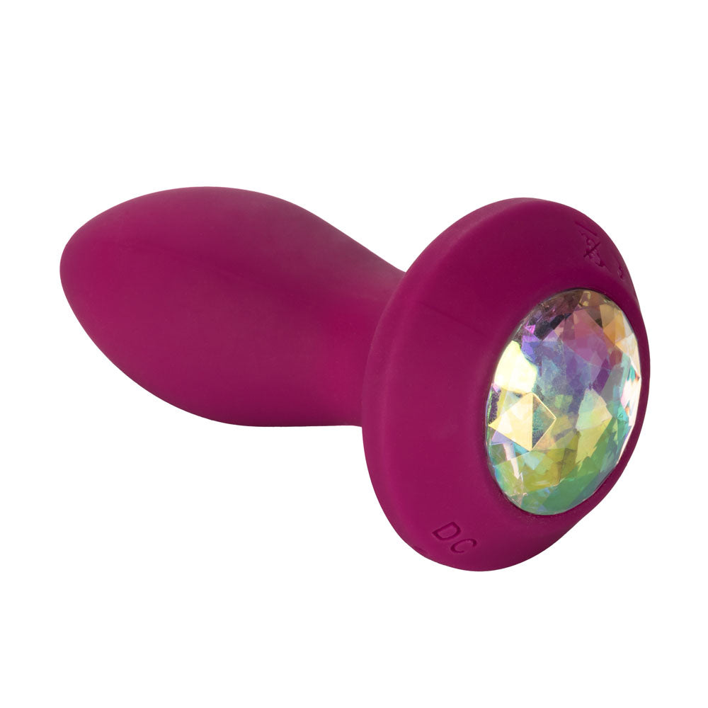 Power Gem Vibrating Petite Crystal Anal Vibrator - Purple Purple