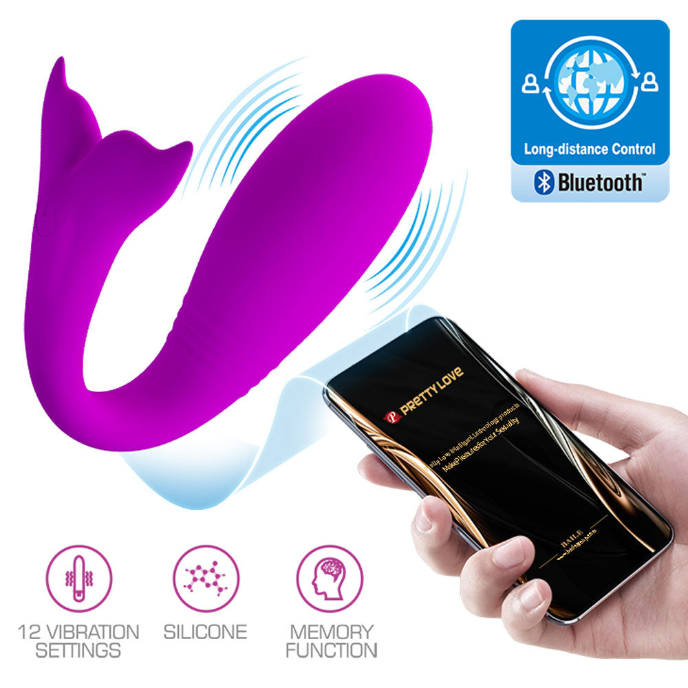 Pretty Love Jayleen Global Remote Control Series Rechargeable Couple Vibrator - Purple
