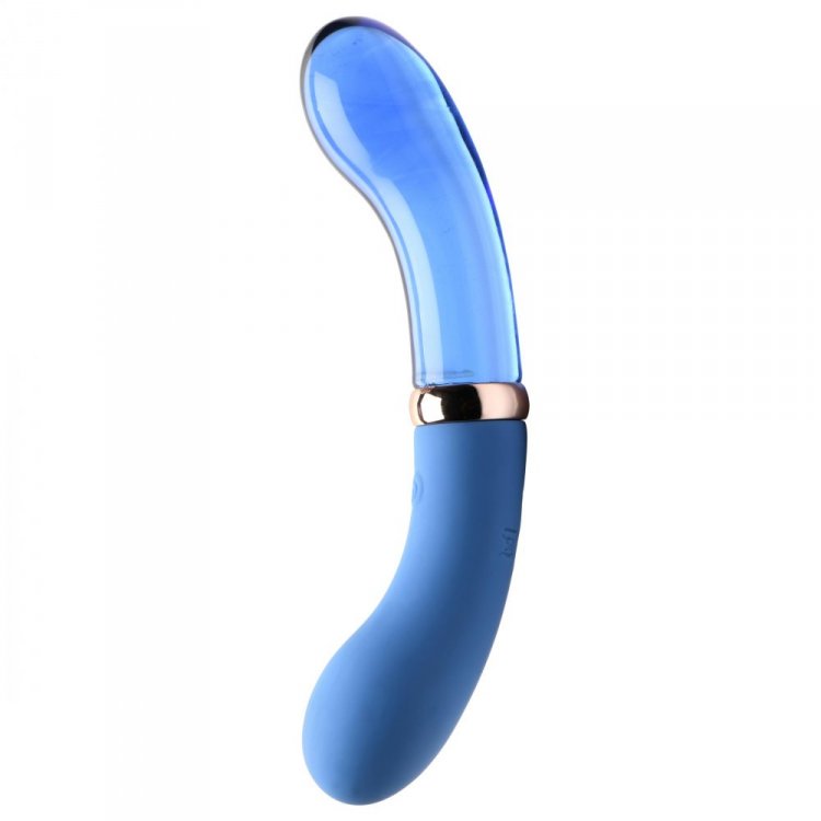 Prisms Vibra-glass Bleu Dual Ended Glass G-Spot Dildo