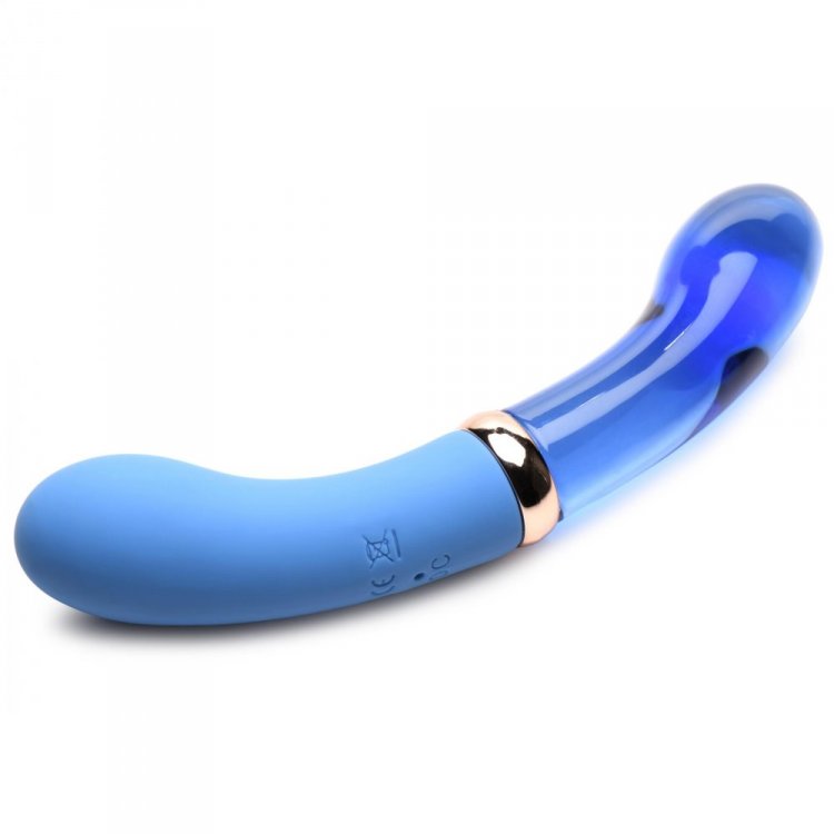 Prisms Vibra-glass Bleu Dual Ended Glass G-Spot Dildo