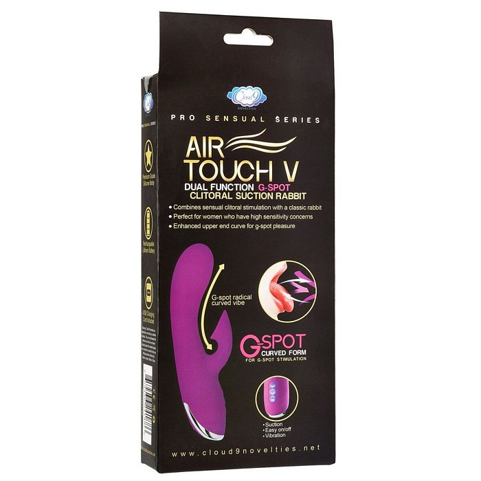 Pro Sensual Air Touch V G-Spot Vibrator Dual Function Clitoral Suction Rabbit Vibrator