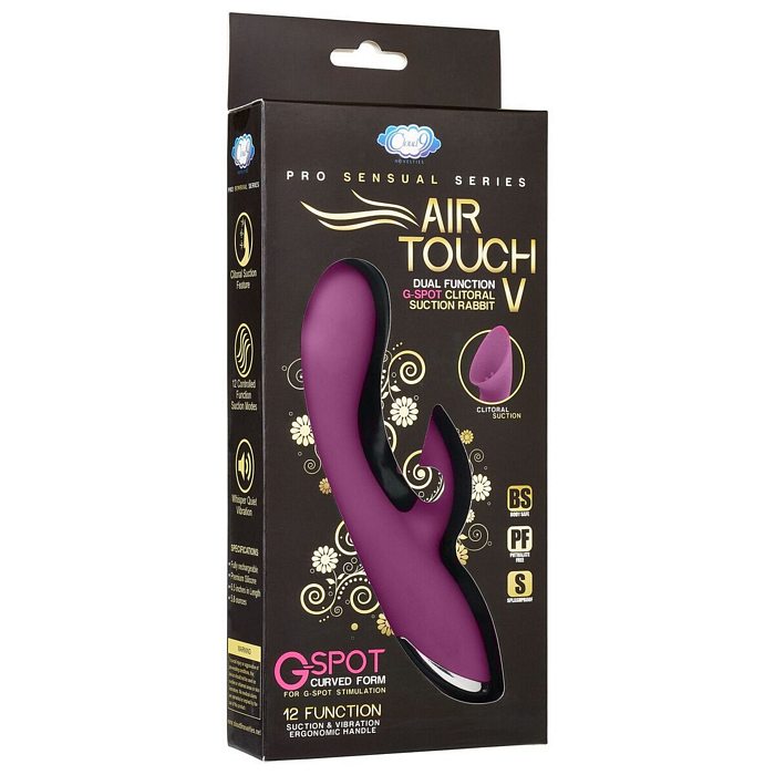 Pro Sensual Air Touch V G-Spot Vibrator Dual Function Clitoral Suction Rabbit Vibrator