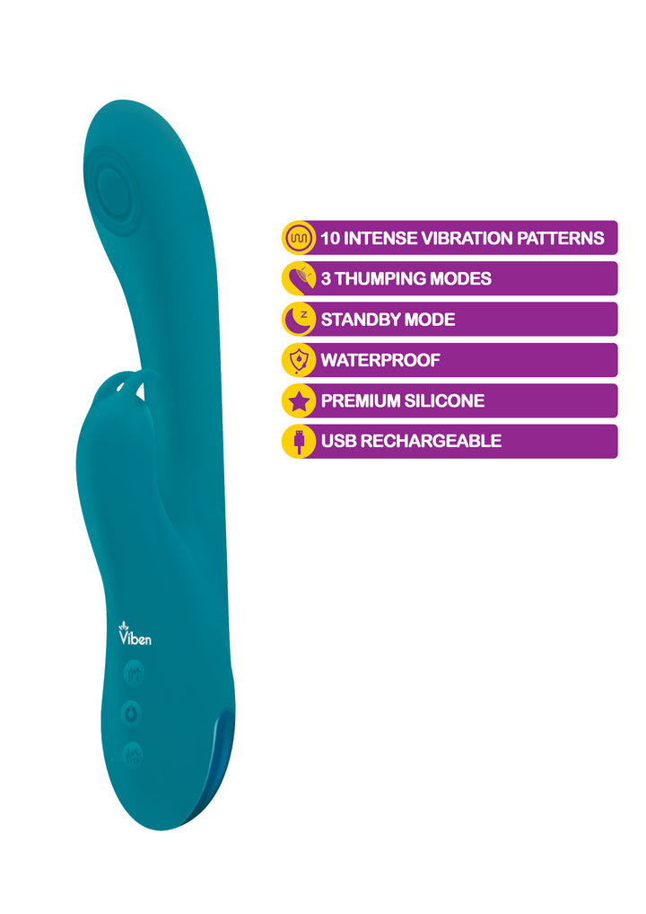 Razzle - Ocean - Rechargeable Thumping G-Spot Vibrator Rabbit Vibrator