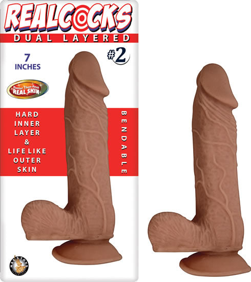 Real Cocks Dual Layered #2- 7 Brown