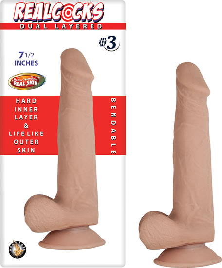 Real Cocks Dual Layered #3 7 1/2 Flesh