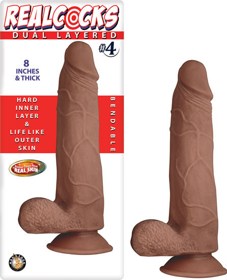 Real Cocks Dual Layered #4 8 Brown