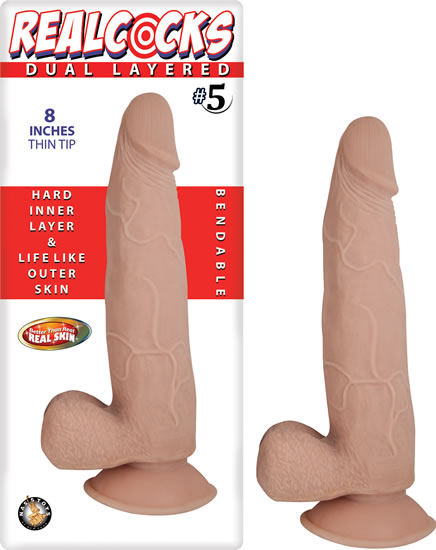 Real Cocks Dual Layered #5 Thin Tip 8 Flesh