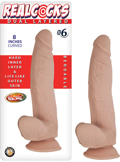 Real Cocks Dual Layered #6 Curved 8 Flesh