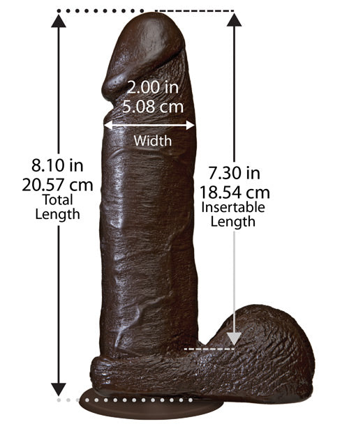 Realistic Cock 8in Black Bx Black