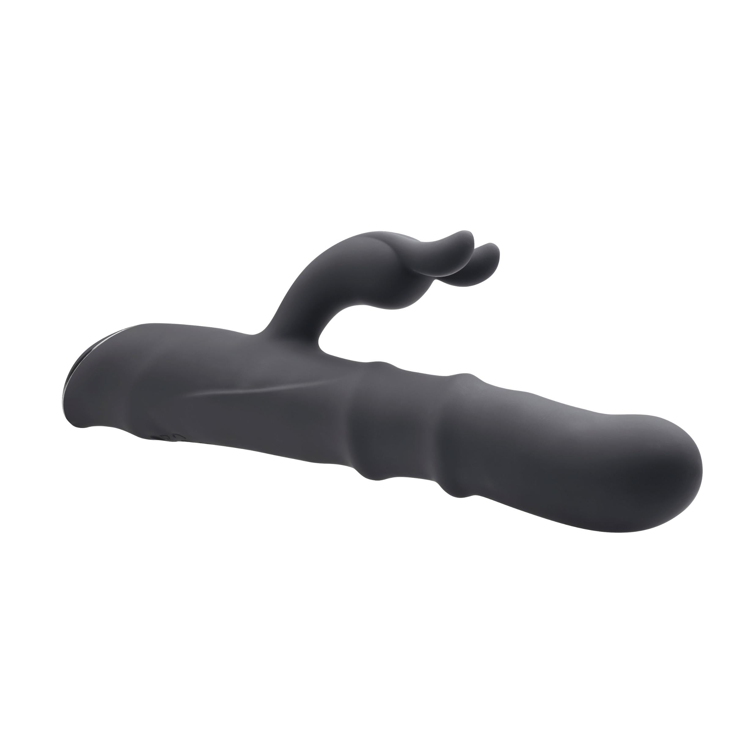 Ringmaster Rechargeable Ringed Rabbit Vibrator - Black