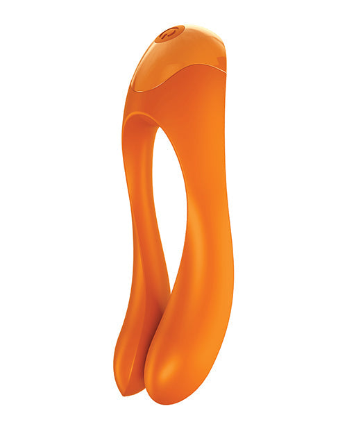 Satisfyer Candy Cane Black Finger Vibrator Orange