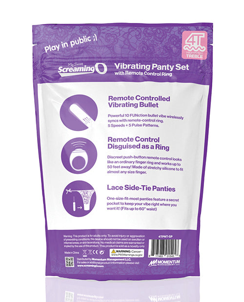 Screaming O 4t - Vibrating Panty Set With Remote Control Ring - Red