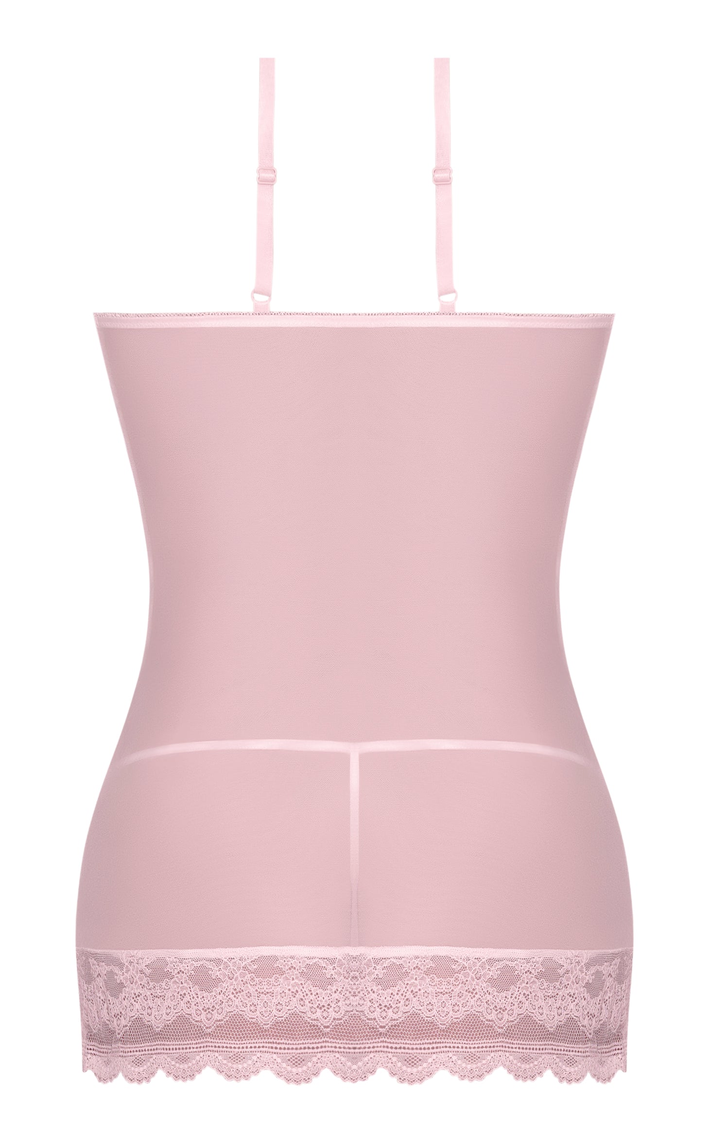 Seabreeze Lace Up Chemise & G Set Blush 2xl