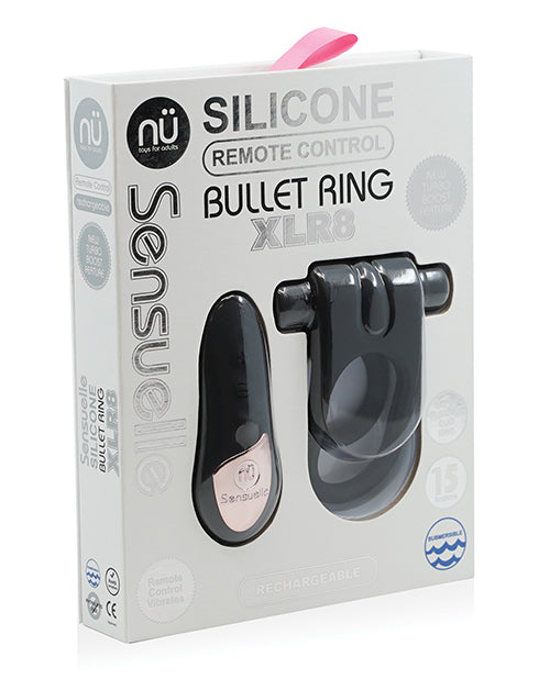 Sensuelle Silicone Remote Control Xlr8 Turbo Boost Cock Ring Black