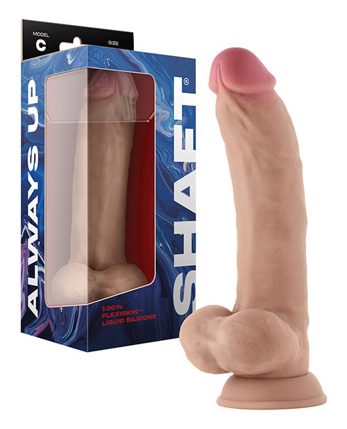 Shaft Model C Flexskin Liquid Silicone 9.5" Curved Dong W/balls Pine
