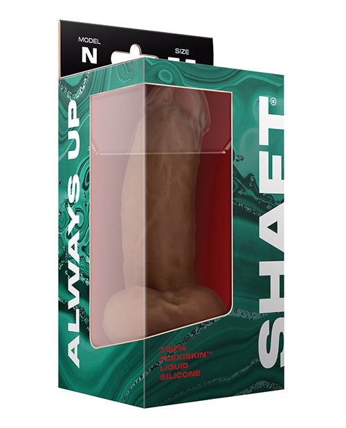 Shaft Model N Flexskin Liquid Silicone Dong W/balls - Oak 7.5"