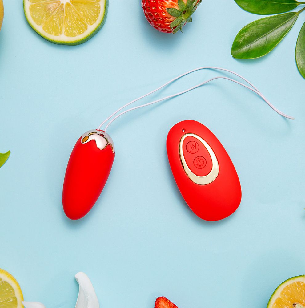 Shortcake Strawberry-Shaped Rechargeable Egg Vibrator