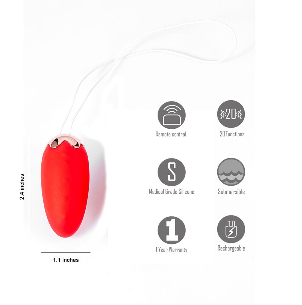 Shortcake Strawberry-Shaped Rechargeable Egg Vibrator