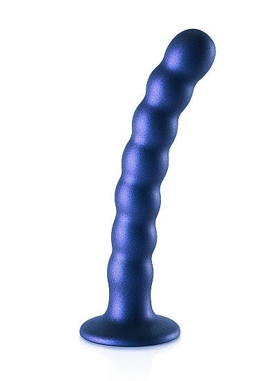 Shots Ouch 6.5" Beaded G-spot Dildo Metallic Blue