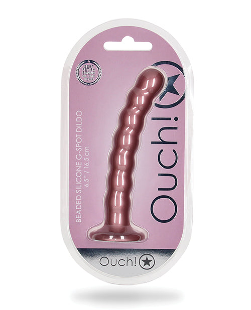 Shots Ouch 6.5" Beaded G-spot Dildo Rose Gold