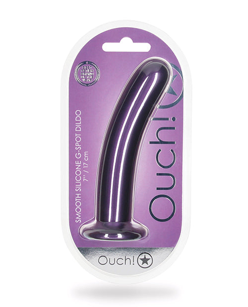 Shots Ouch 7" Smooth G-spot Dildo Metallic Purple
