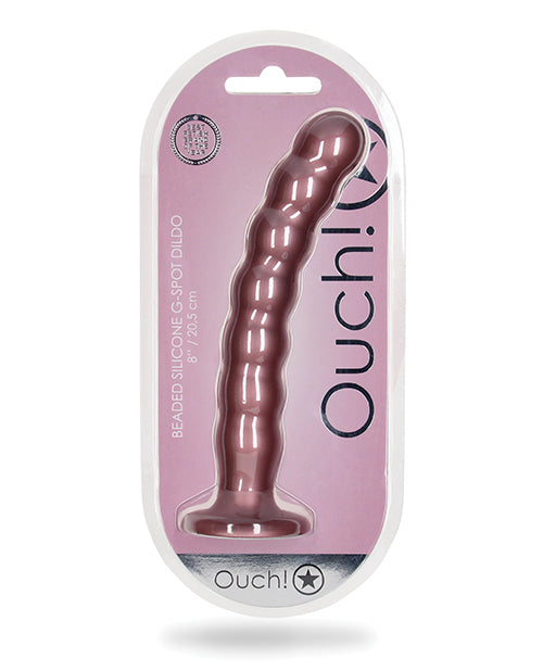 Shots Ouch 8" Beaded G-spot Dildo Rose Gold