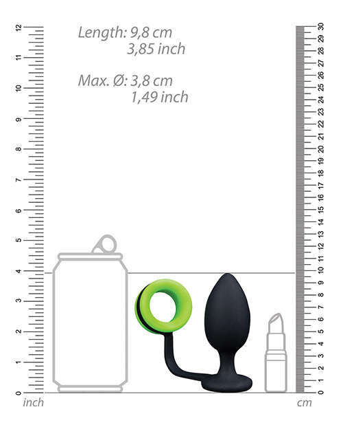 Shots Ouch Butt Plug W/cock Ring - Glow In The Dark