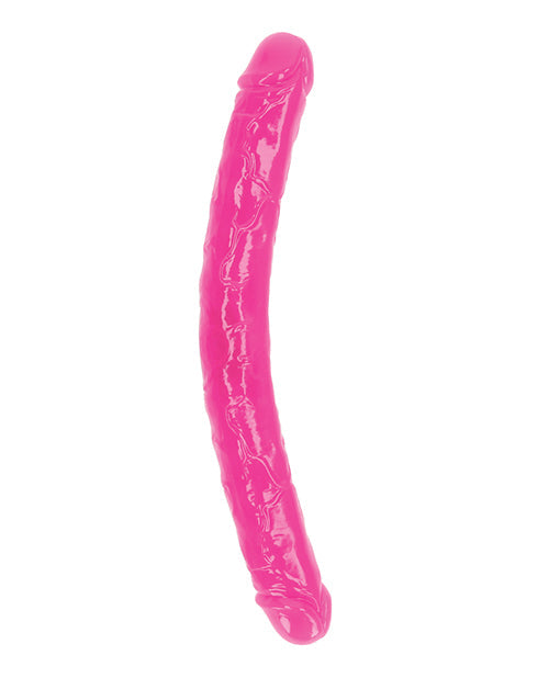 Shots Realrock 15" Double Dong Glow In The Dark Neon Pink