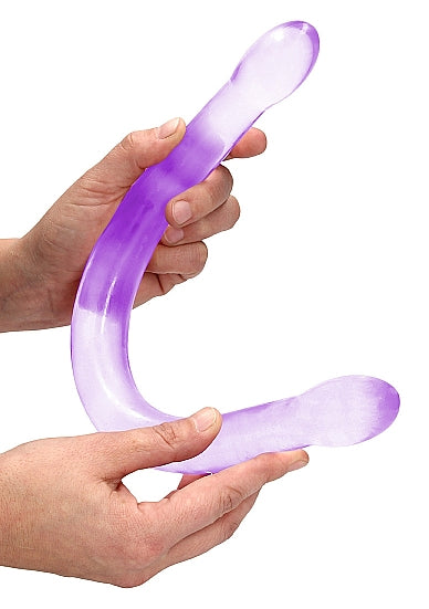Shots Realrock Crystal Clear 17" Double Dildo Purple