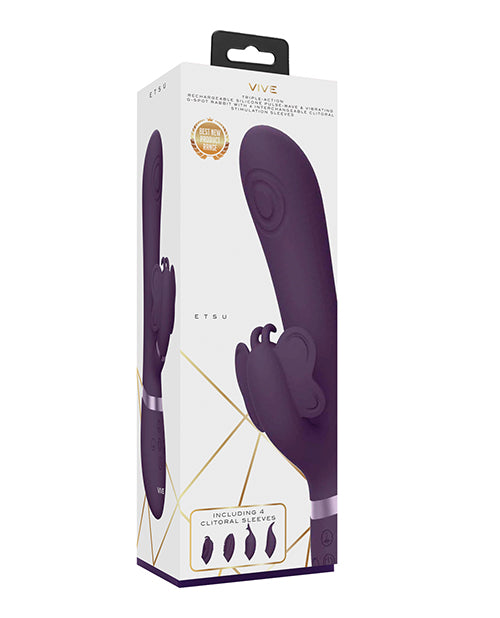 Shots Vive Etsu  Pulse G-spot Rabbit Vibrator W/interchangeable Clitoral Attachments - Purple