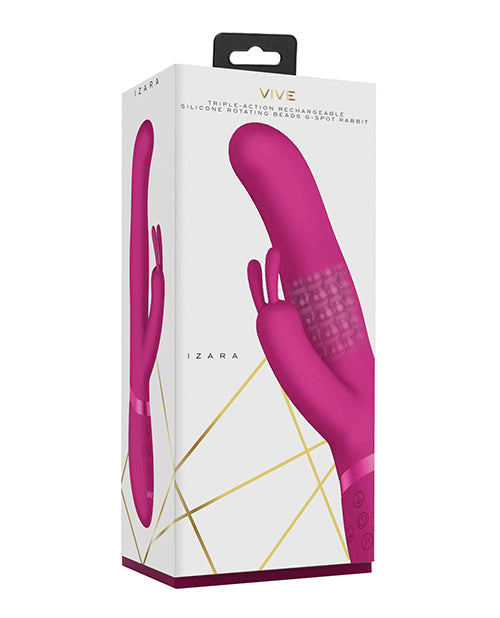 Shots Vive Izara Rotating Beads Rabbit Vibrator - Pink