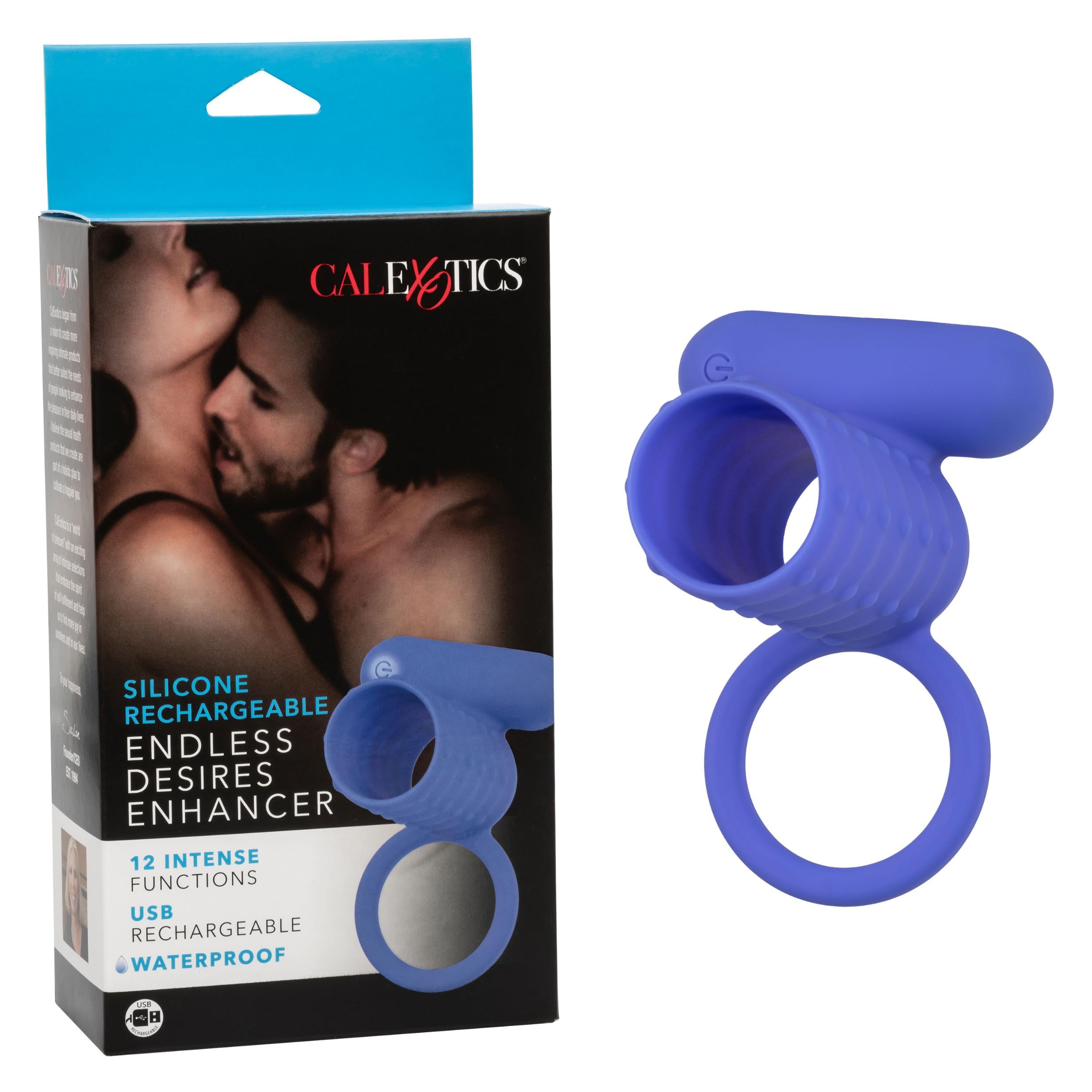 Silicone Rechargeable Endless Desires Enhancer - Blue