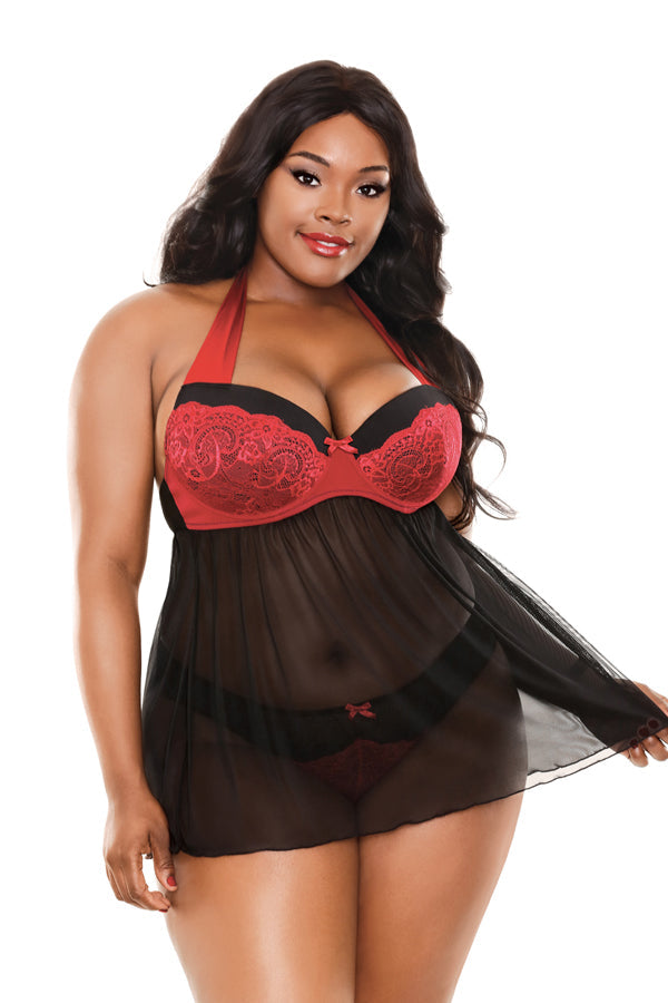 Sophia Halter Babydoll & Panty 1x2x